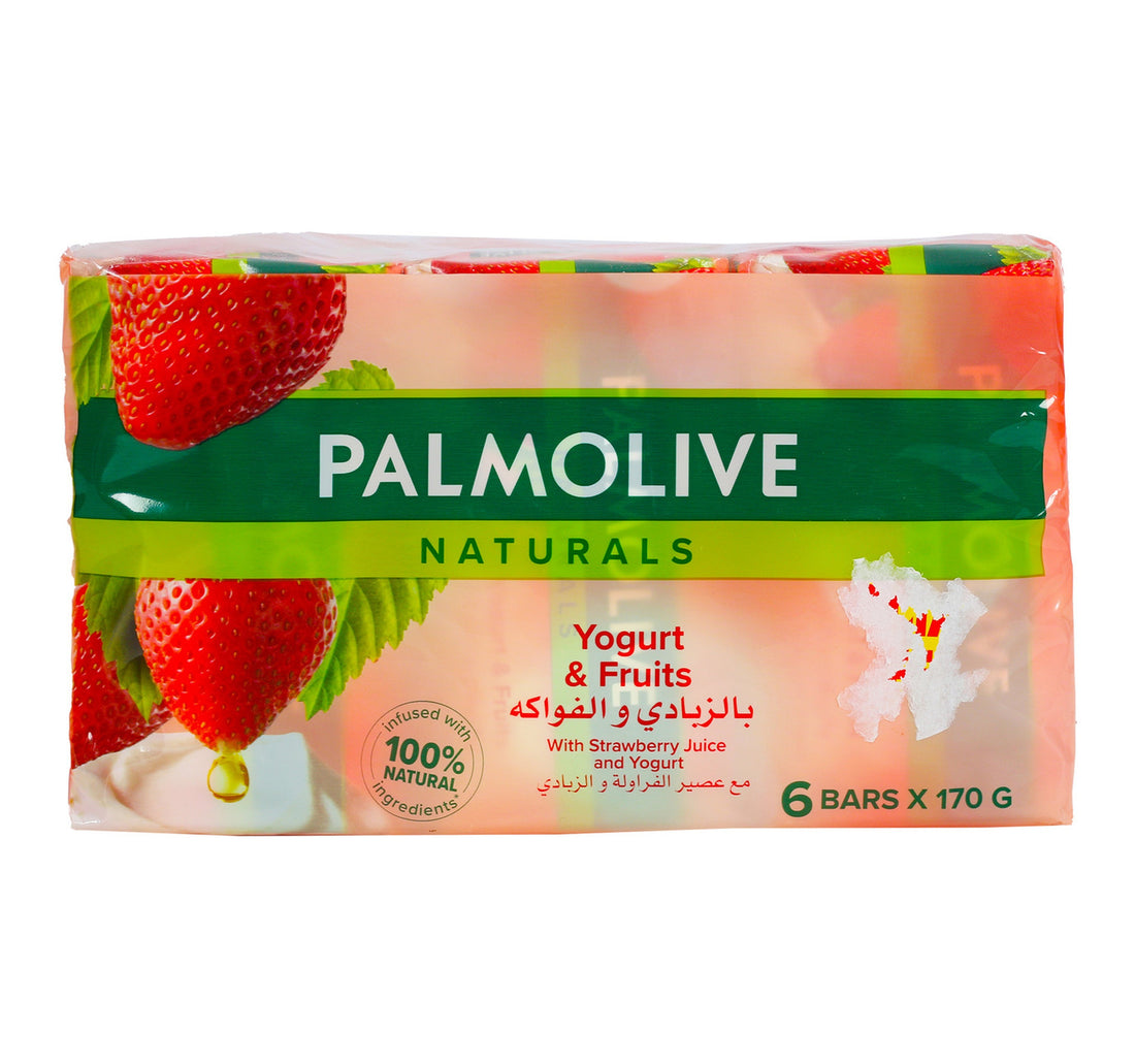 صابون بالموليف ناتشورالز بالزبادي والفواكه - عبوة اقتصادية، 6 قطع × 170 جم