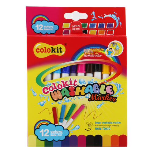 أقلام تحديد Flex Office Colokit القابلة للغسل SWM-C01، 12 قطعة