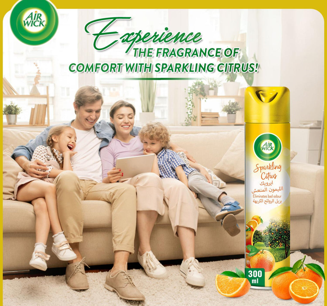 Airwick Sparkling Citrus Aerosol Easy to Use Air Freshener 300 ml
