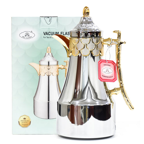 Mayflower Vacuum Flask, 1 L Capacity, Gold + Silver, QGC-10GS