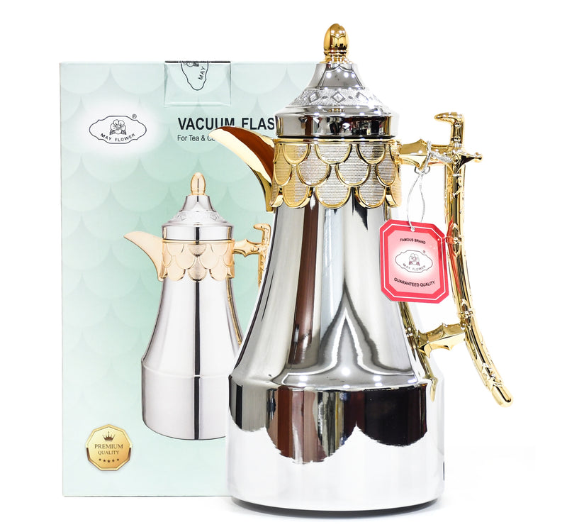 Mayflower Vacuum Flask, 1 L Capacity, Gold + Silver, QGC-10GS