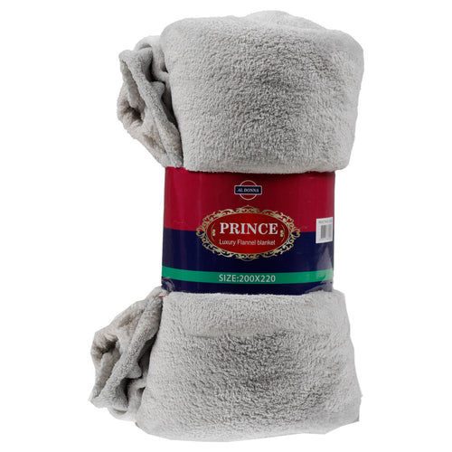 AL Dona Prince Solid Flannel Blanket, 200 x 220 cm, Assorted