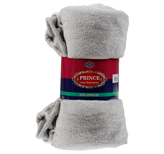 AL Dona Prince Solid Flannel Blanket, 200 x 220 cm, Assorted