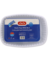 صينية بلاستيكية بيضاء من لولو رقم 4، 500 غرام