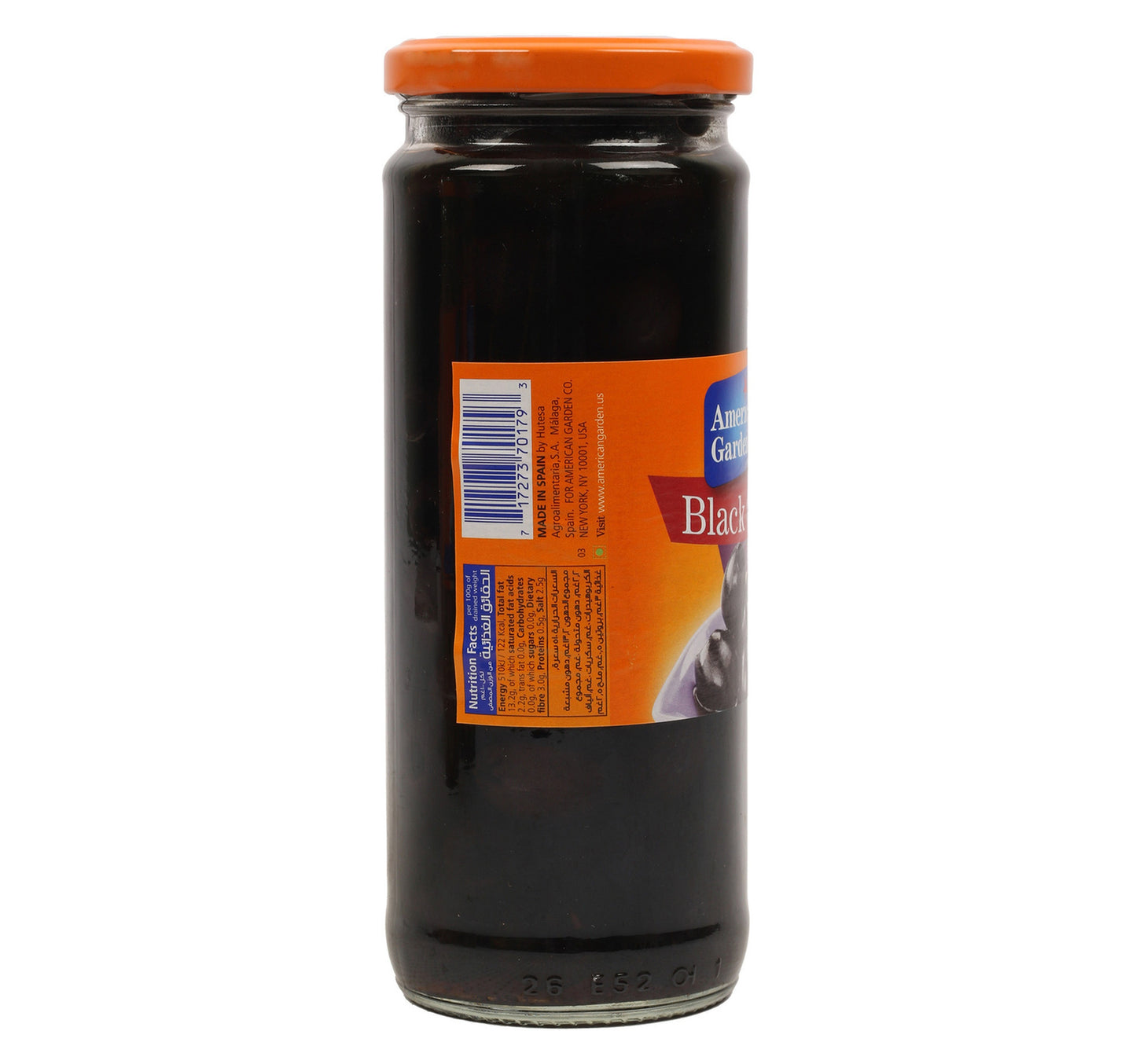 American Garden Pitted Black Olives 450 g