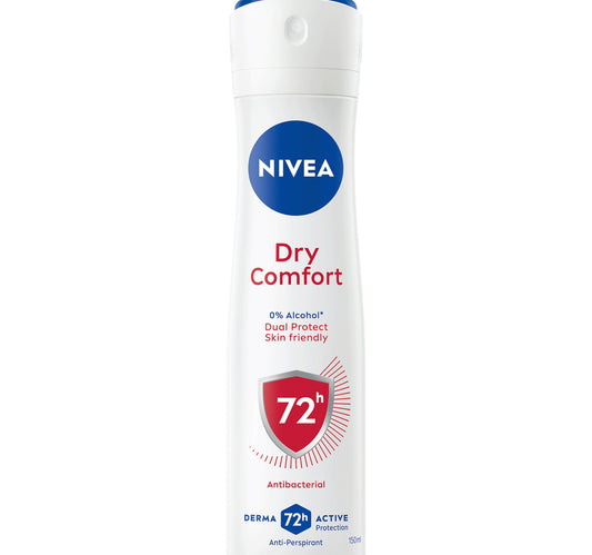 Nivea Dry Comfort Deodorant Spray for Women 72H Sweat & Odour Protection Quick Dry 150 ml