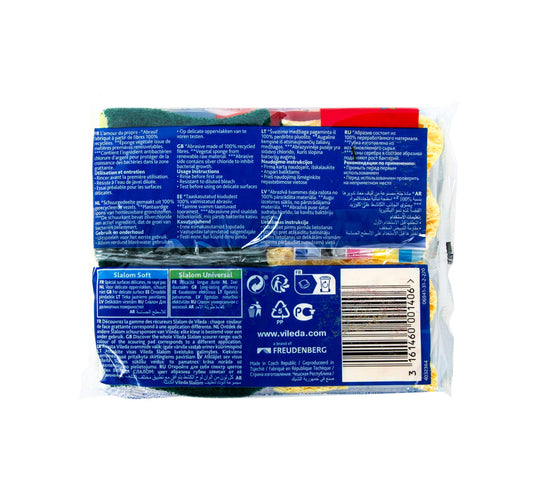 Vileda Slalom Universal Medium Foam Dishwashing Sponge Scourer 2 pcs