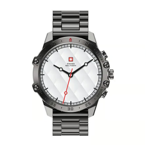 Swiss Military DOM 5 Smart Watch, 1.43 Inches Amoled Display with Metal Strap, Gun Black, SM-WCH-DOM5-GUNBLKFBLKSTL