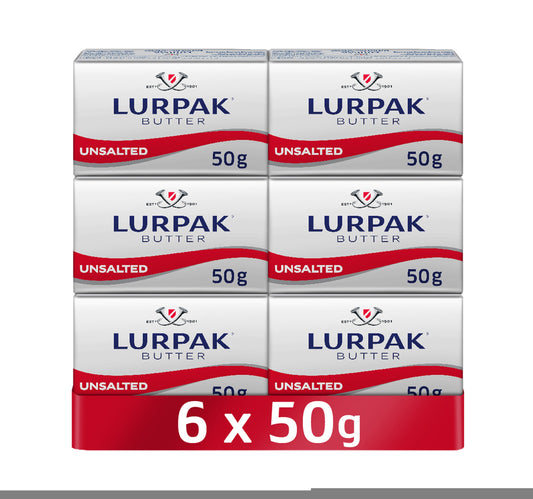 Lurpak Butter Unsalted Mini Blocks 6 x 50 g