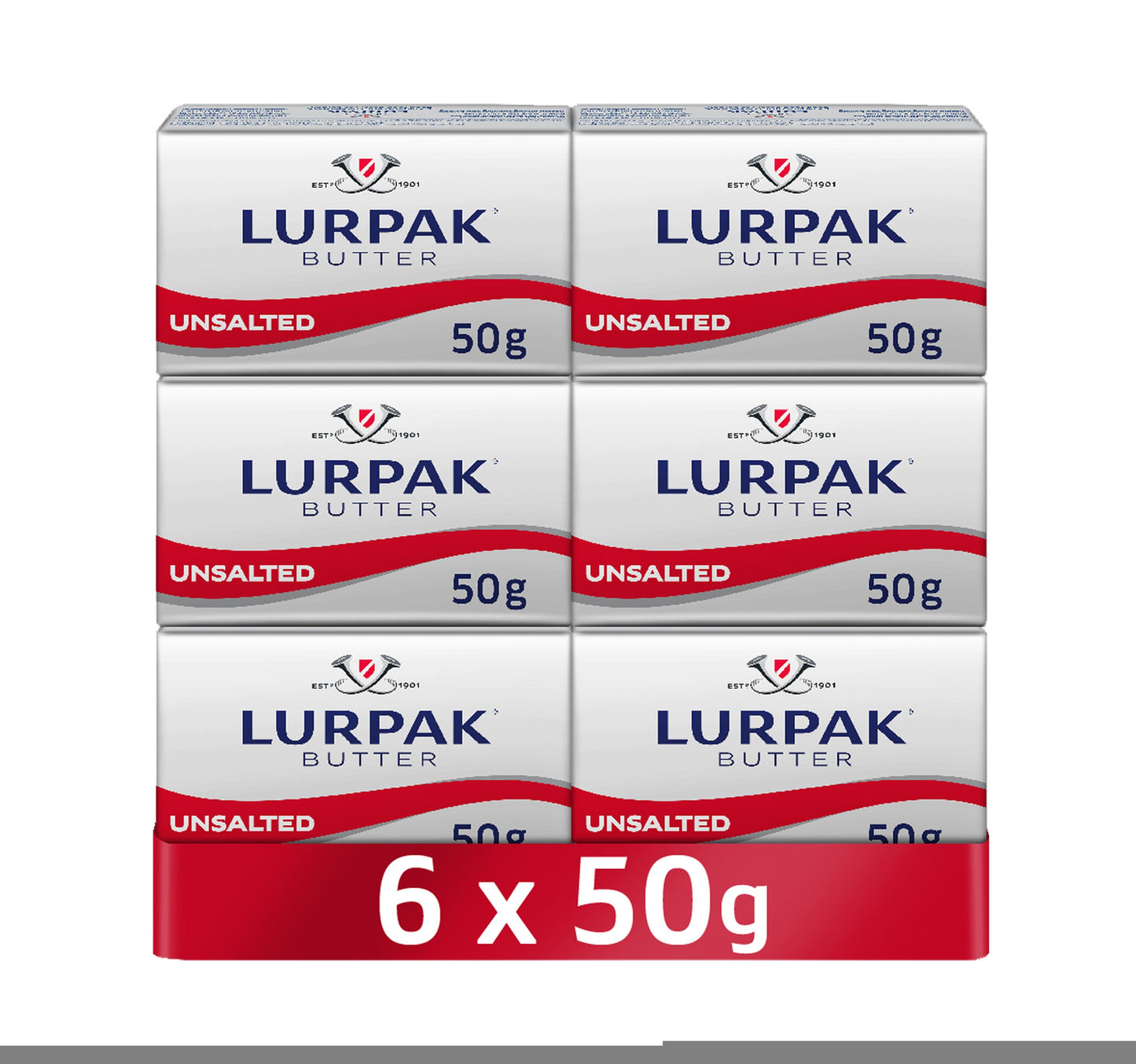 Lurpak Butter Unsalted Mini Blocks 6 x 50 g