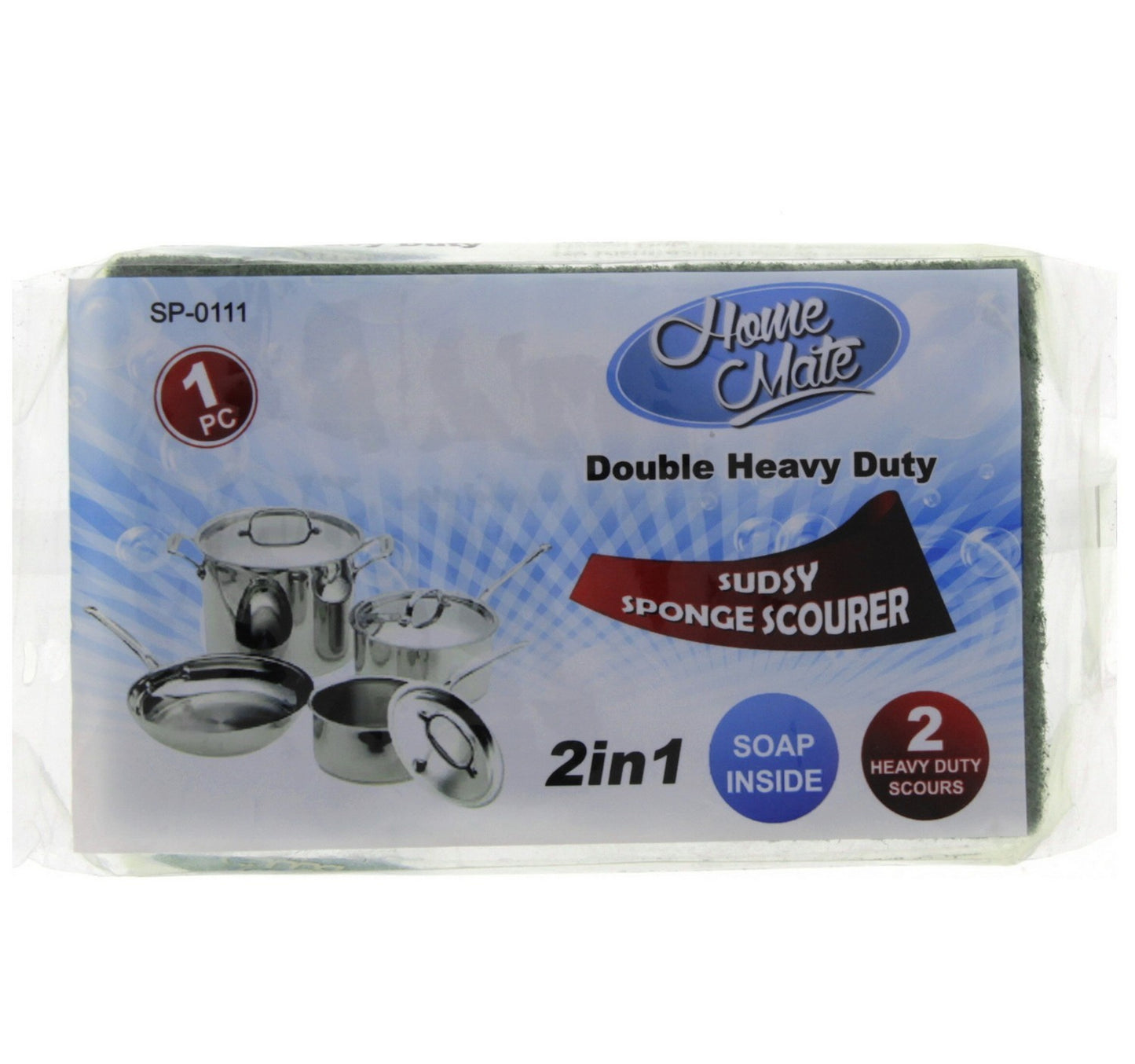 Home Mate 2 in 1 Sponge Scourer 1 pc