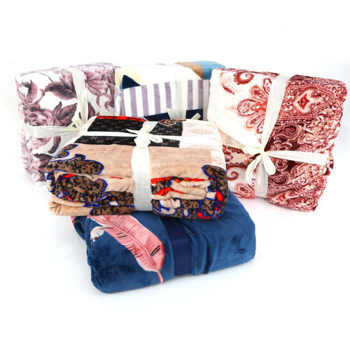 Maple Leaf Flannel Blanket Print 160x220cm Assorted Per pc