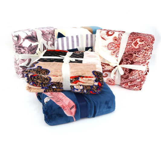 Maple Leaf Flannel Blanket Print 160x220cm Assorted Per pc