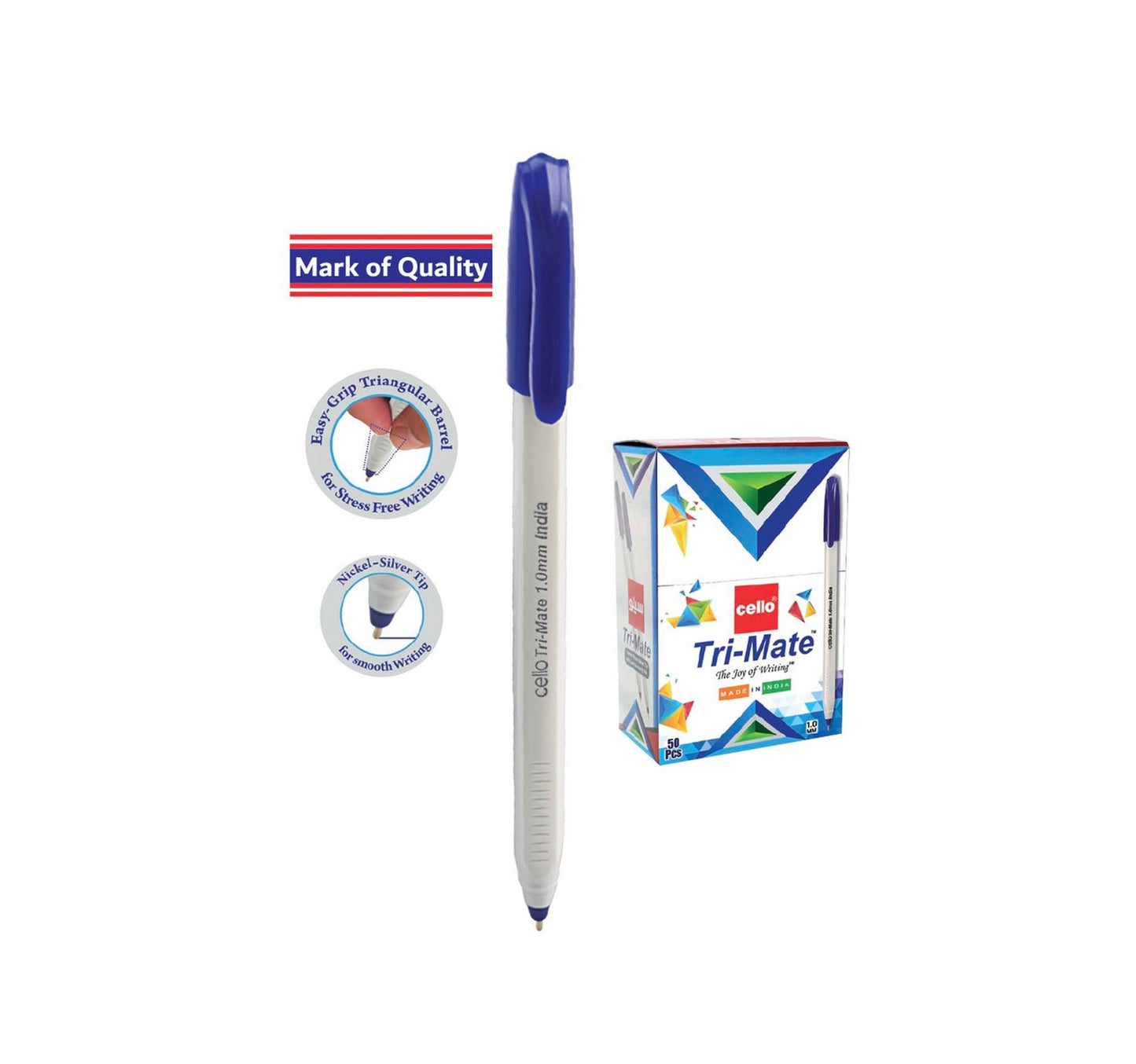 Cello Trimate Ball Pen Blue 50's