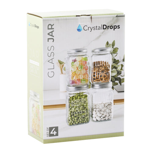 Crystal Drops Glass Canister Set, 4 pcs, 97808