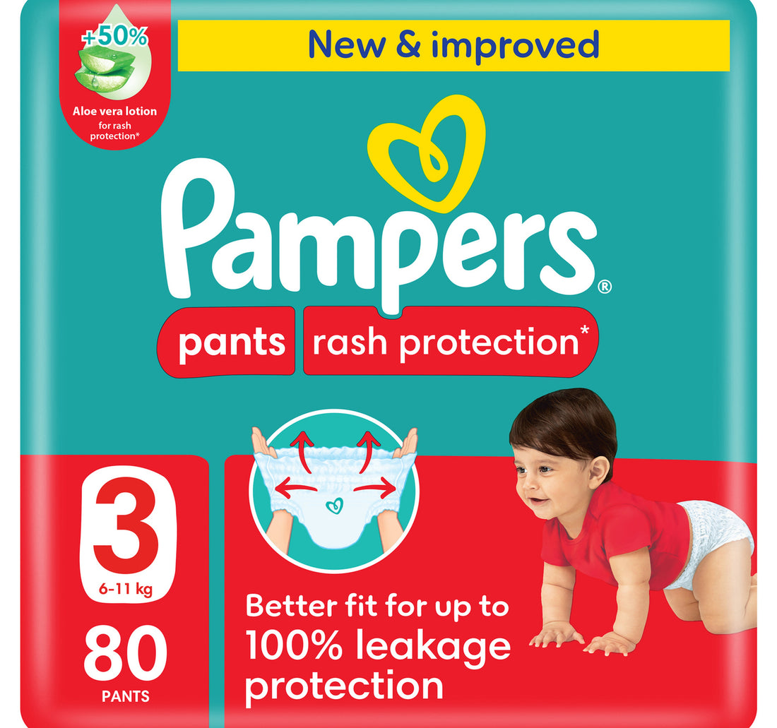 Pampers Rash Protection Pants Diapers, Size 3, 6-11kg, Giant Pack, 80 pcs