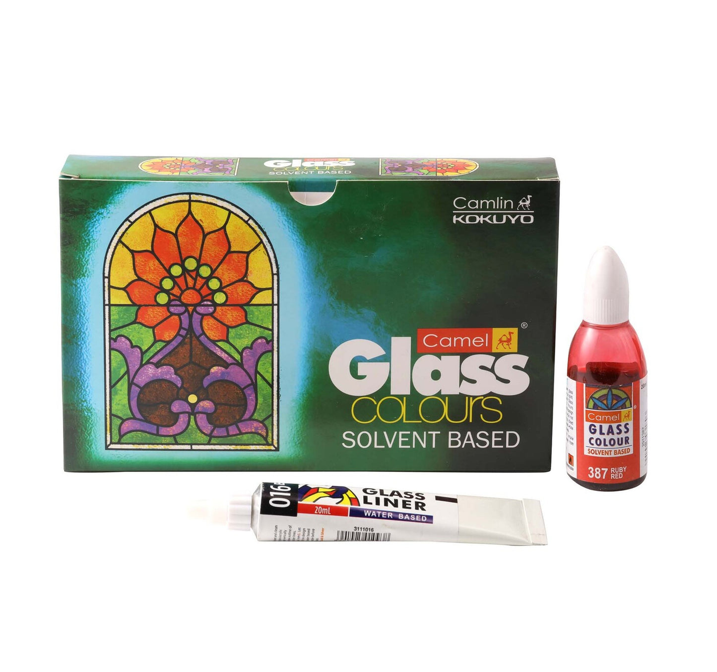 Camel Glass Colours Solvent based 20mlx6 Shades
