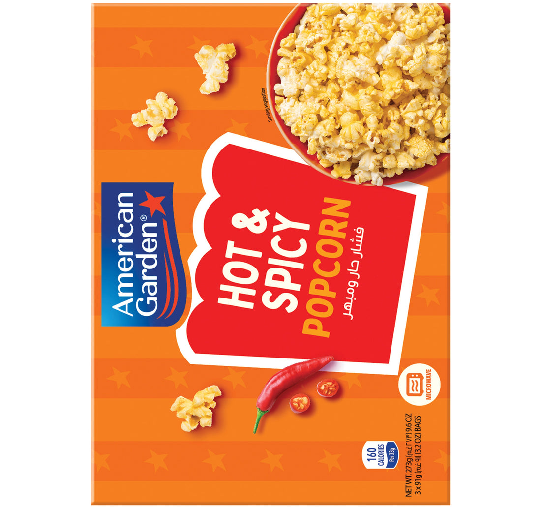 American Garden Gluten Free Microwave Hot & Spicy Popcorn 273 g