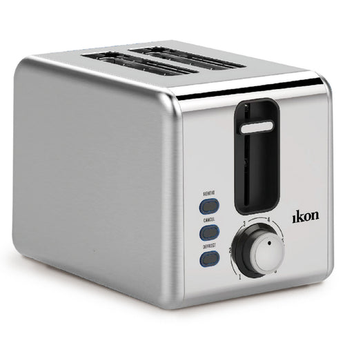 Ikon 2 Slice Bread Toaster, 800-1000 W, Stainless Steel, IK-CBT02