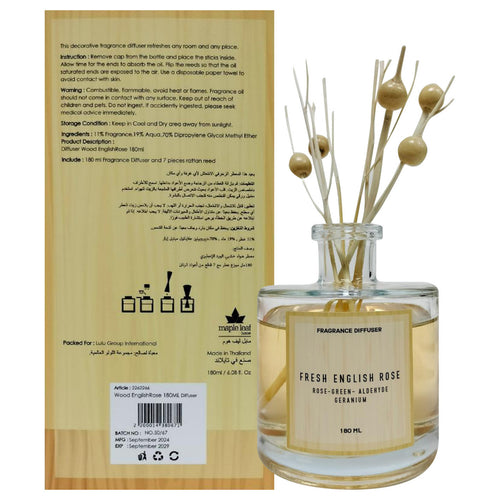 Maple Leaf Home English Rose Fragrance Oil Diffuser, 180 ml