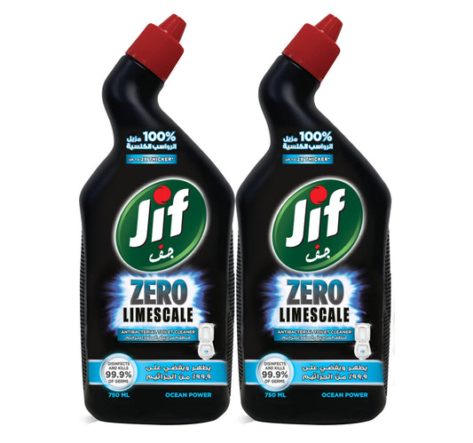 Jif Toilet Cleaner Zero Limescale Ocean Power 2 x 750 ml
