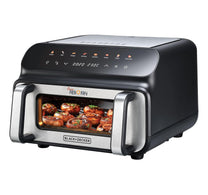 Black+Decker Digital Pizza Oven Air Fryer, 10.5L, Black/Silver, PGAF105-B5