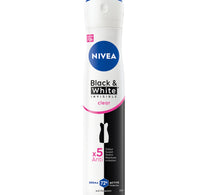 Nivea Black & White Invisible Antiperspirant Deodorant Spray for Women Clear 72H Active Protection 200 ml