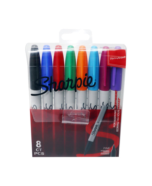 أقلام تحديد دائمة من شاربي، 8 قطع، SP-S081466