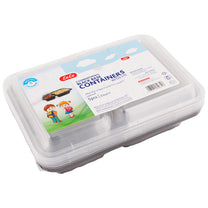 LuLu 2 Compartments Black Base Microwaveable Containers With Lid 5 pcs