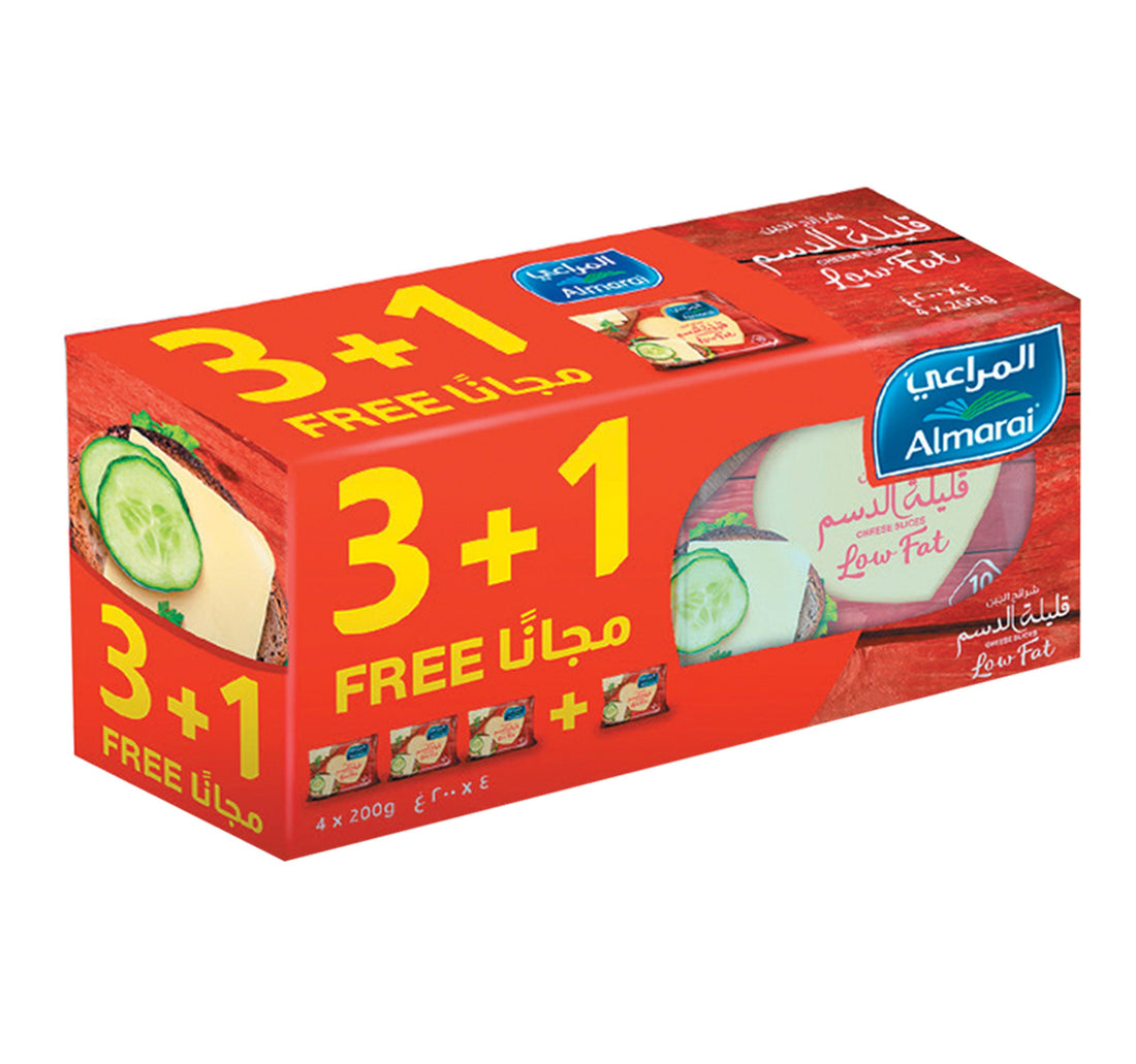 Almarai Low Fat Cheese Slices 200 g 3+1