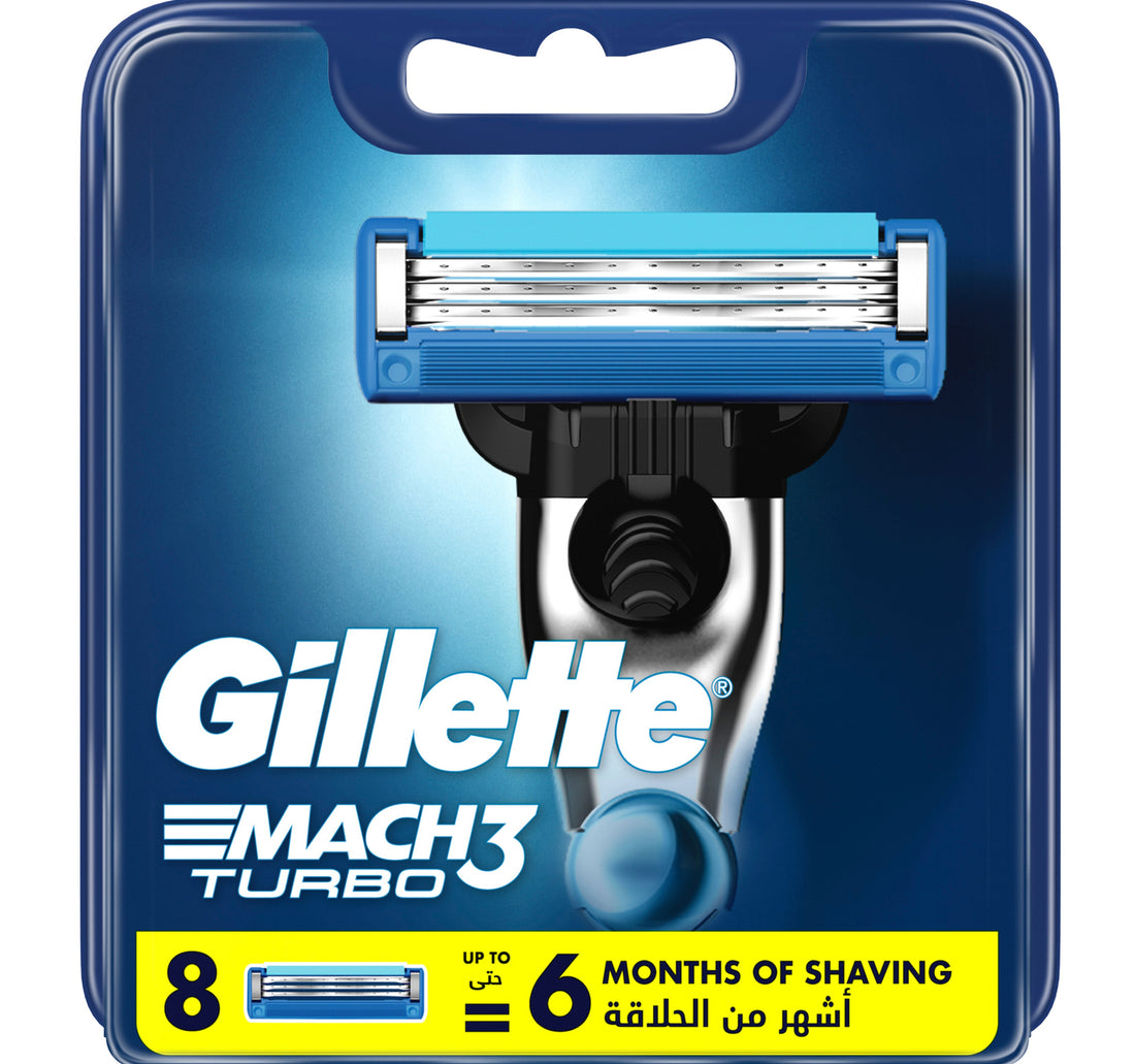 Gillette Mach3 Turbo Men's Razor Blade Refills 8 pcs