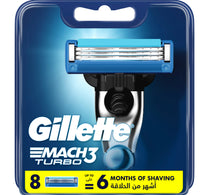 Gillette Mach3 Turbo Men's Razor Blade Refills 8 pcs
