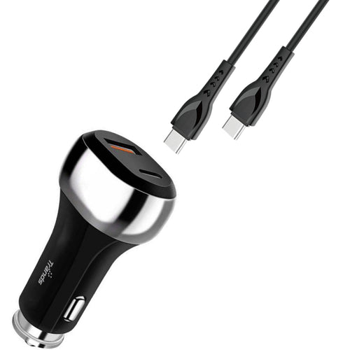 Trands Car Charger with Type-C to Type-C Cable 1 meter TR-AD6519 Lulu Hypermarket