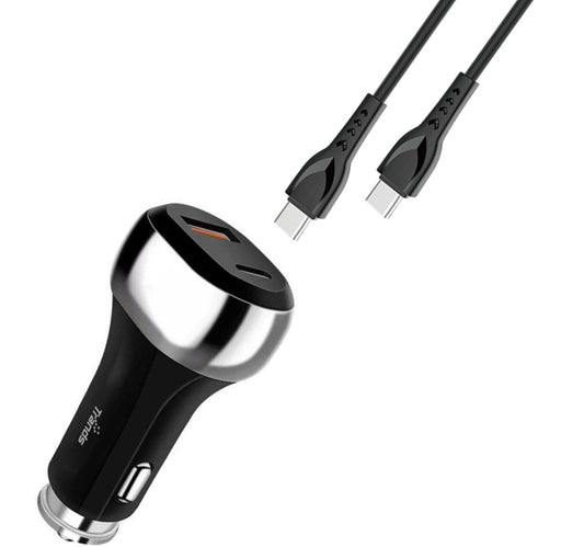 Trands Car Charger with Type-C to Type-C Cable 1 meter TR-AD6519