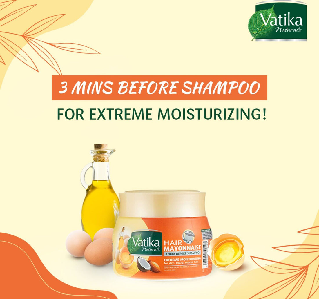 Vatika Naturals Extreme Moisturizing Hair Mayonnaise With Almond Coconut & Sesame For Dry Frizzy & Coarse Hair 500 ml
