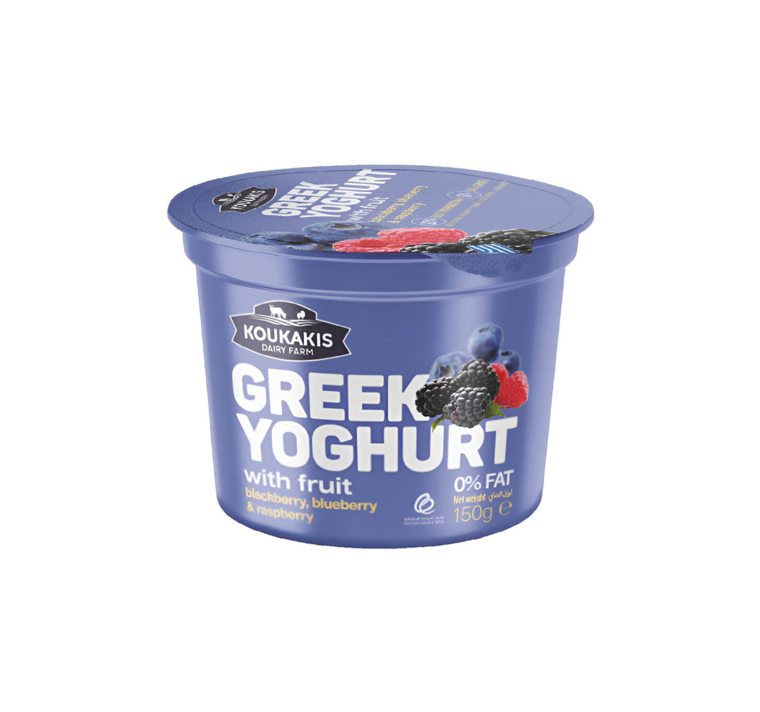 Koukakis Greek Yoghurt With Fruit Blackberry, Blueberry & Raspberry 0% Fat 150 g