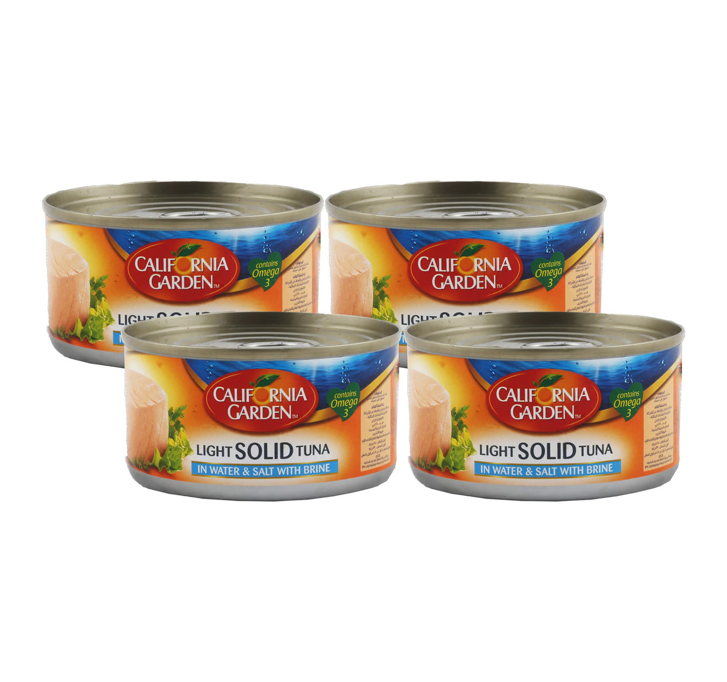 California Garden Light Meat Tuna In Water & Salt With Brine 4 x 185 g