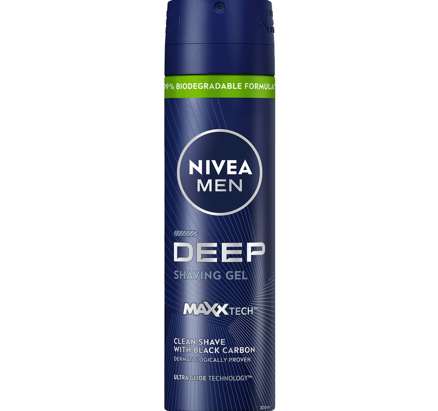 Nivea Men DEEP Shaving Gel Clean Shave Formula with Antibacterial Black Carbon & Ultra Glide Technology 200 ml