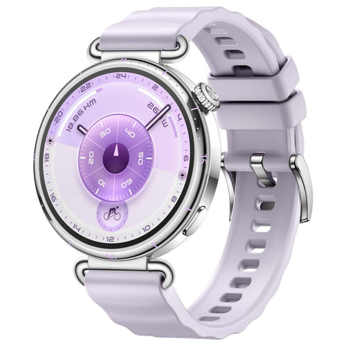 Huawei GT6 Konsu GPS + Wifi Smartwatch, 41 mm Stainless Steel Case with Purple Fluoroelastomer Strap, KSU-B19