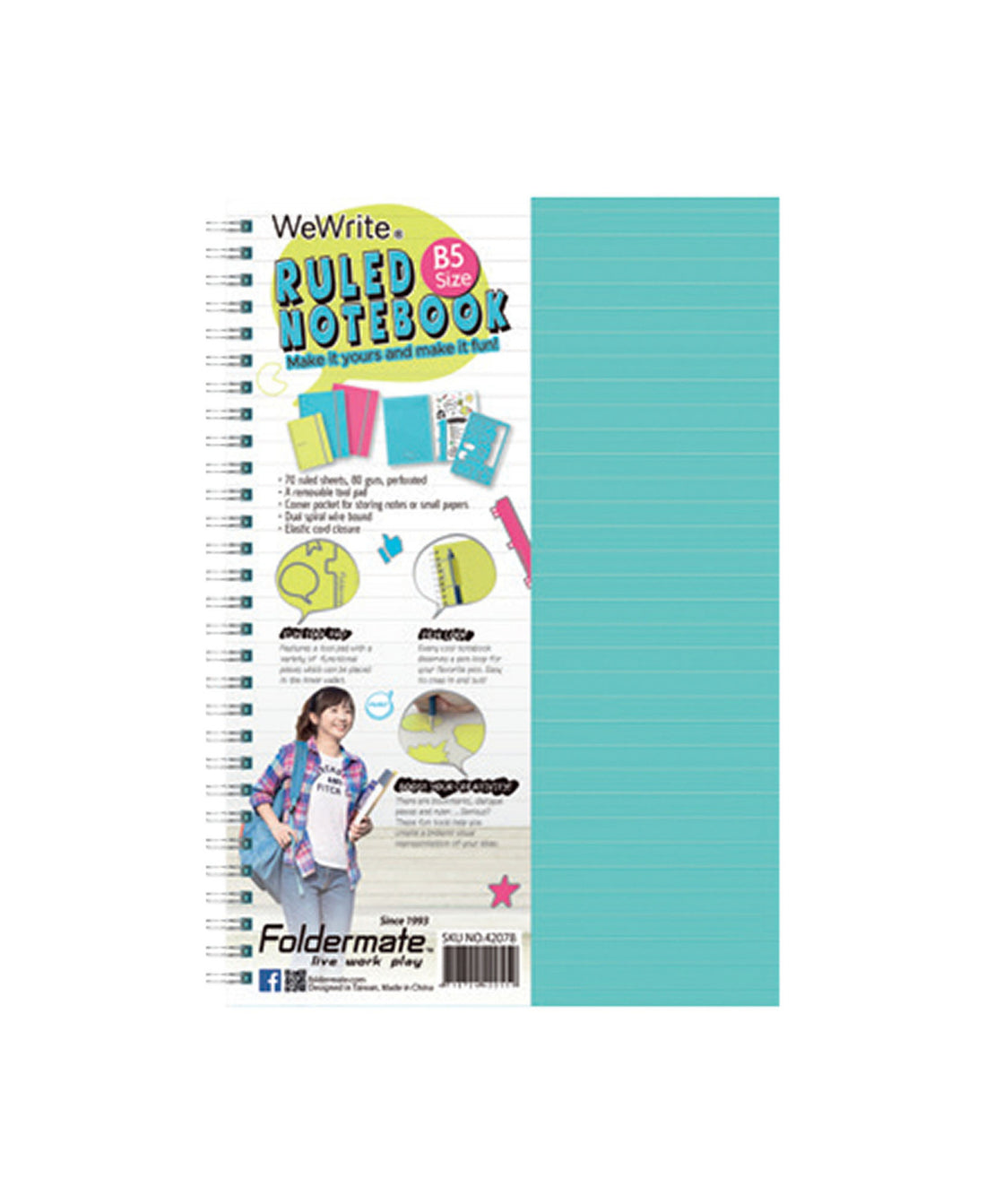 Foldermate 3 Subject Notebook B5 120 Sheets BX12 RWW