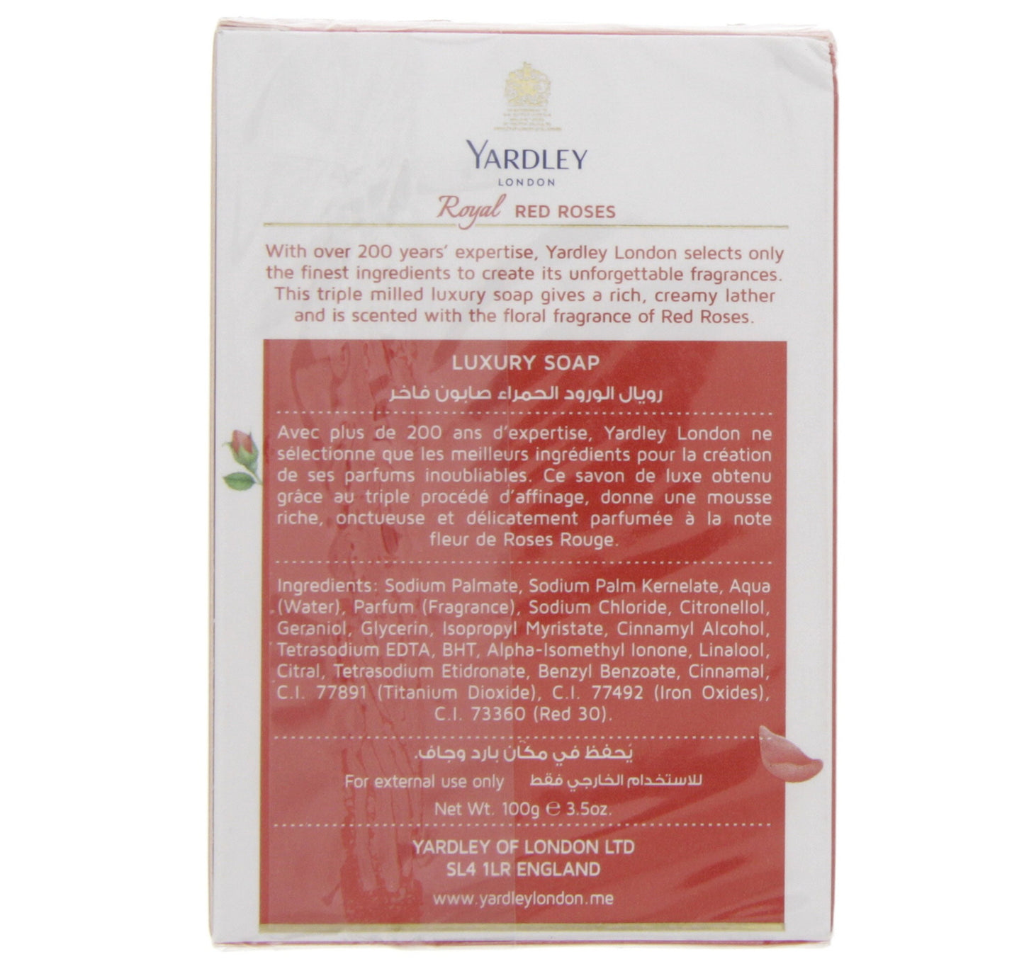 Yardley Red Roses Luxury Soap 100 g