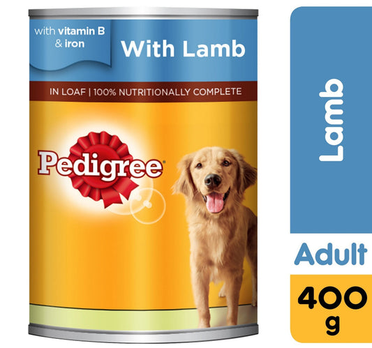 طعام الكلاب الرطب من بيدجري لامب، علبة 400 غرام