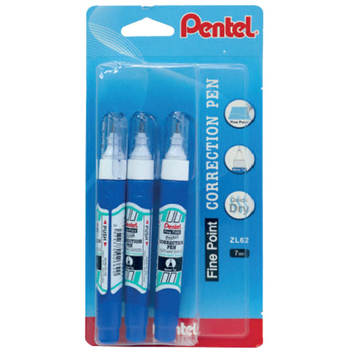 Pentel Correction Pen 3pcs Pack ZL62