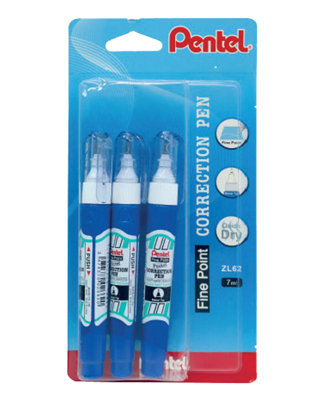 Pentel Correction Pen 3pcs Pack ZL62
