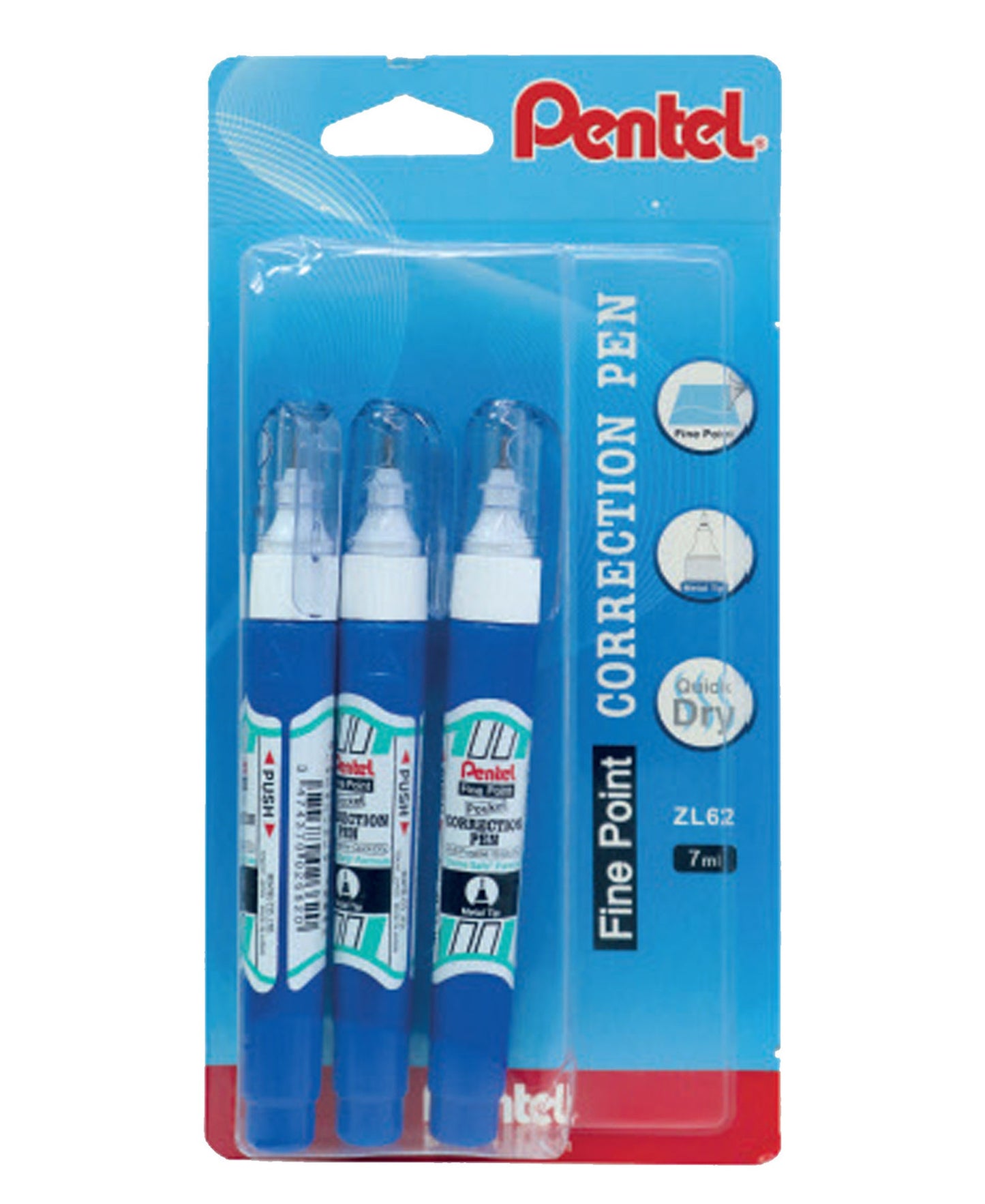 Pentel Correction Pen 3pcs Pack ZL62