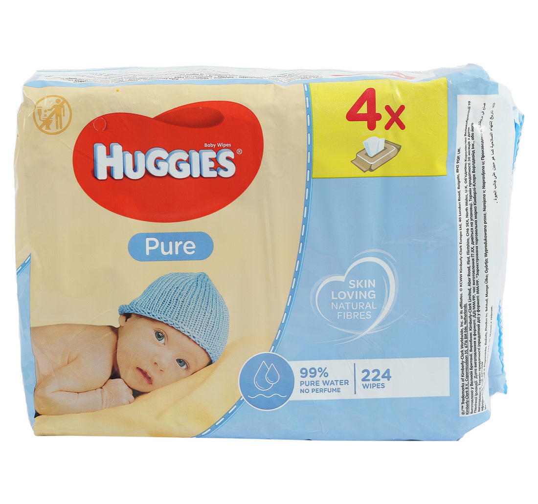 Huggies Baby Wipes Pure 4 x 56 pcs