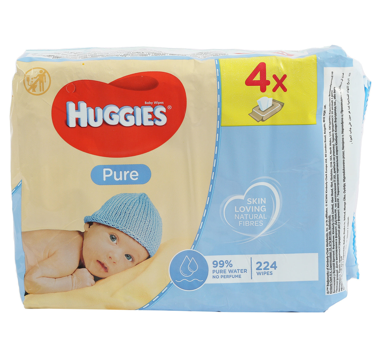 Huggies Baby Wipes Pure 4 x 56 pcs