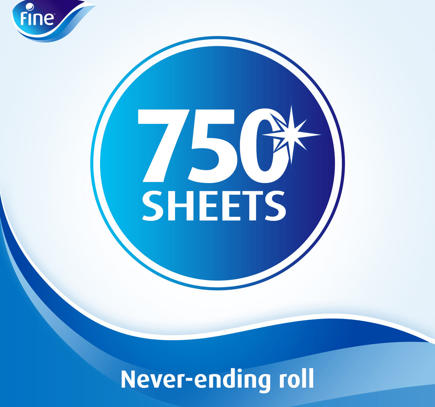 Fine Super Mega Roll 150 Meters 2ply 750 Sheets