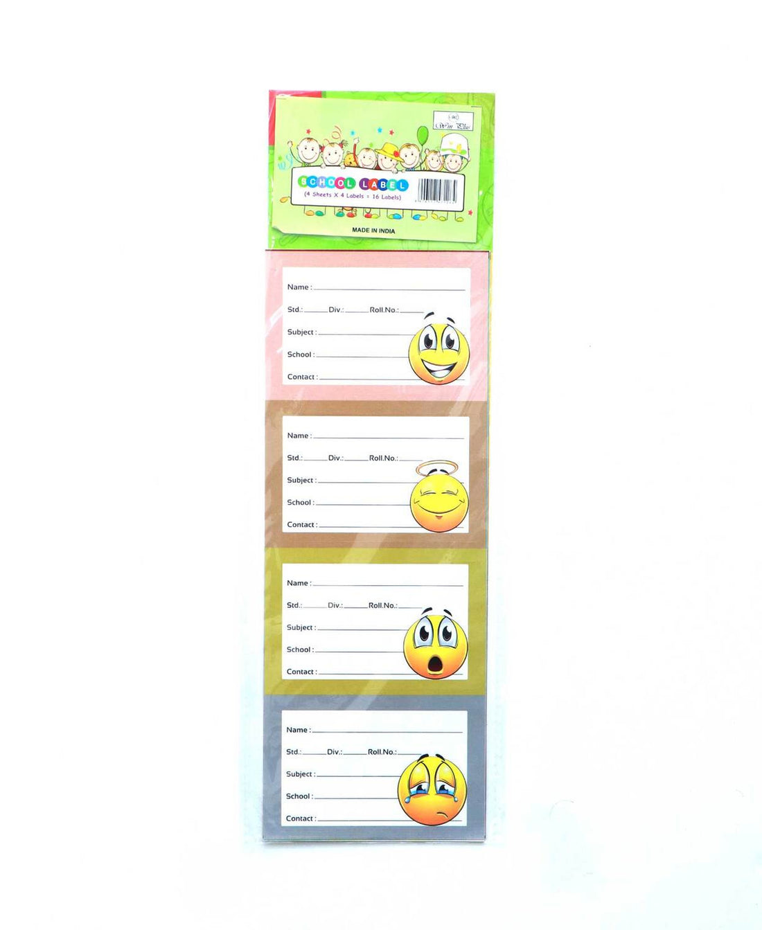 Win Plus Book Labels EX152D 4Sheets Assorted