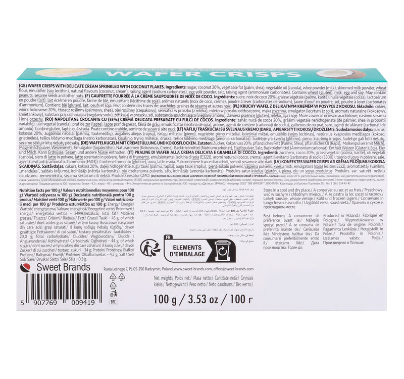 Sweet & Joy Coconut & Delicate Cream Wafer Crisps 100 g